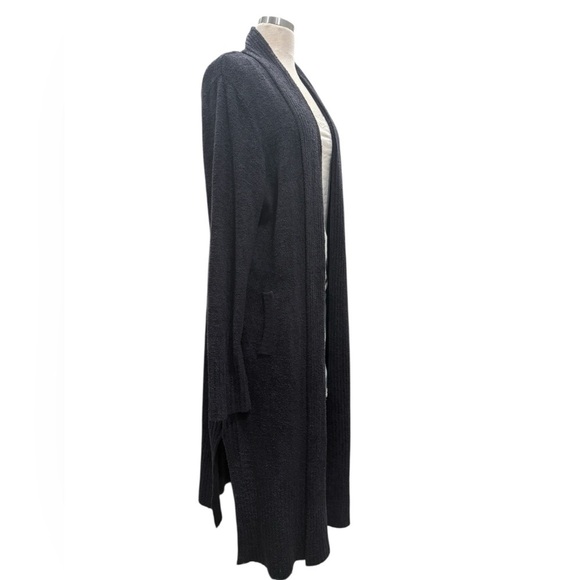 Barefoot Dreams Black Montecito Cozychic Lite Long Cardigan | Size 2X - Picture 5 of 12